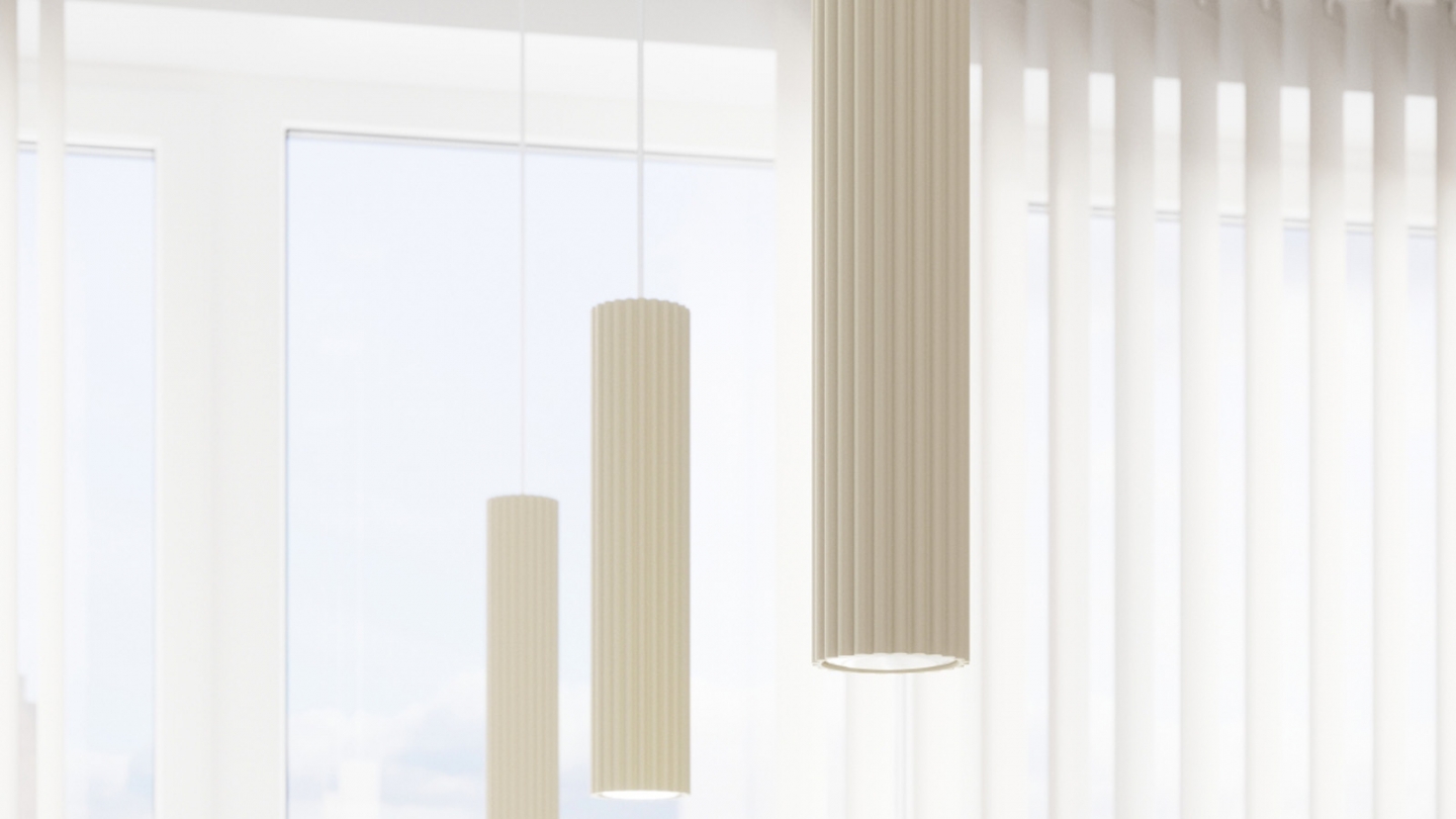 Suspension en aluminium cannelé beige - Karbon