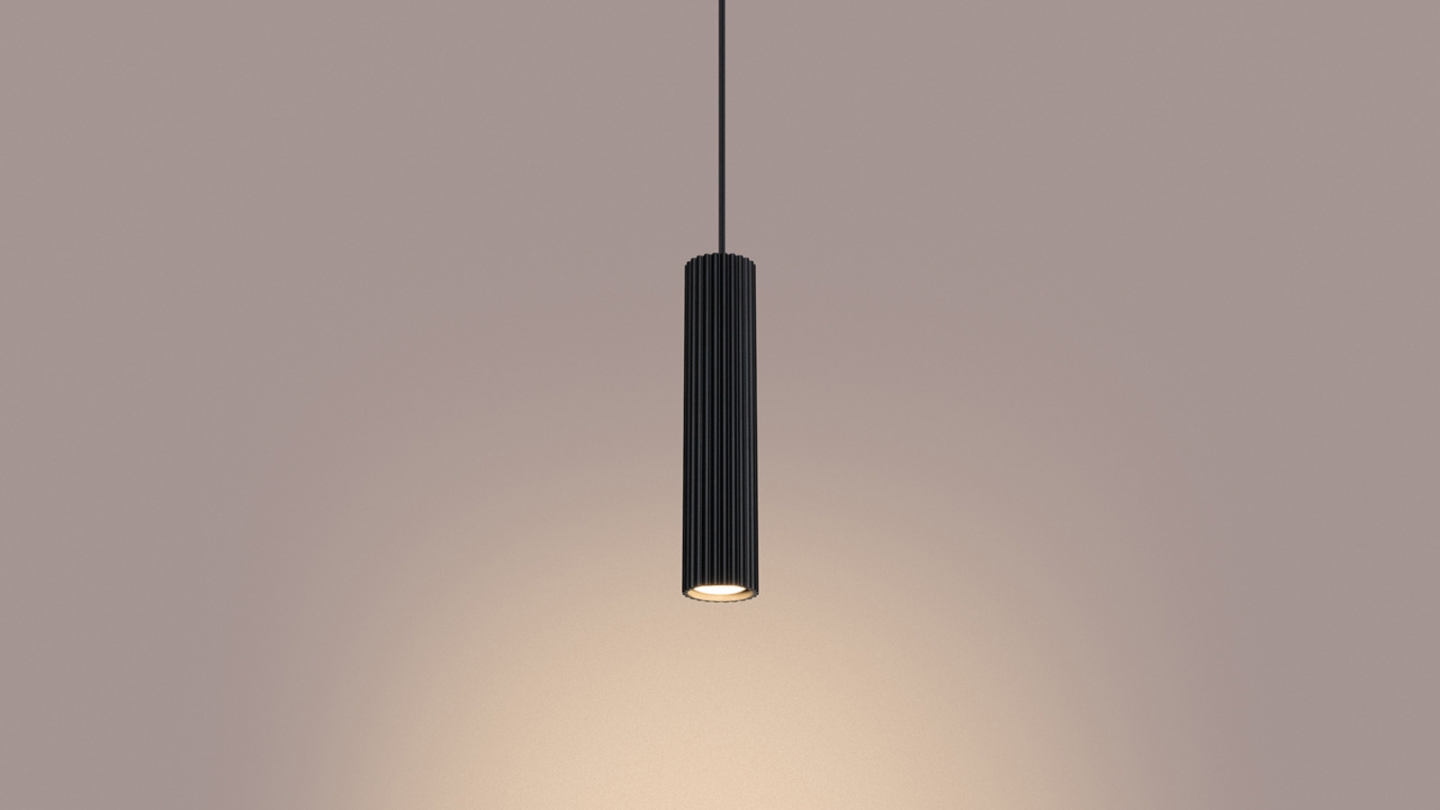 Suspension en aluminium cannelé noir - Karbon