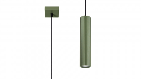Suspension en aluminium cannelé vert olive - Karbon