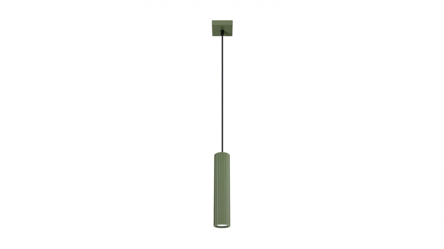 Suspension en aluminium cannelé vert olive - Karbon