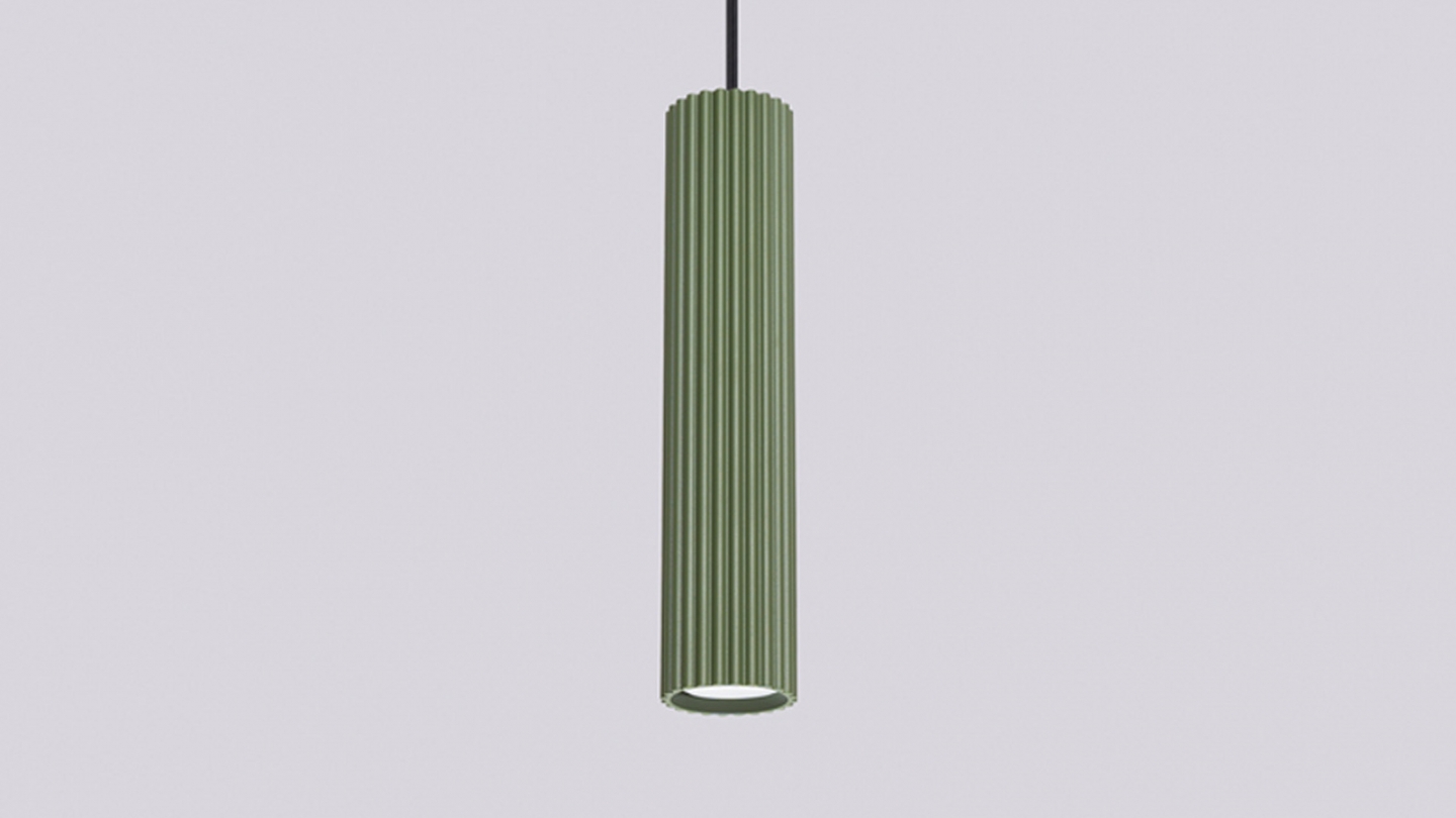 Suspension en aluminium cannelé vert olive - Karbon
