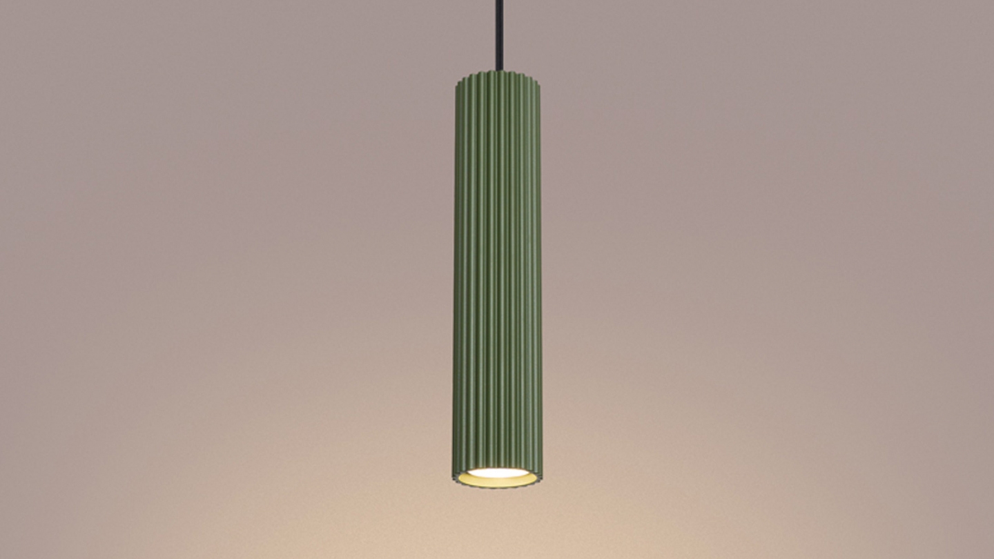 Suspension en aluminium cannelé vert olive - Karbon