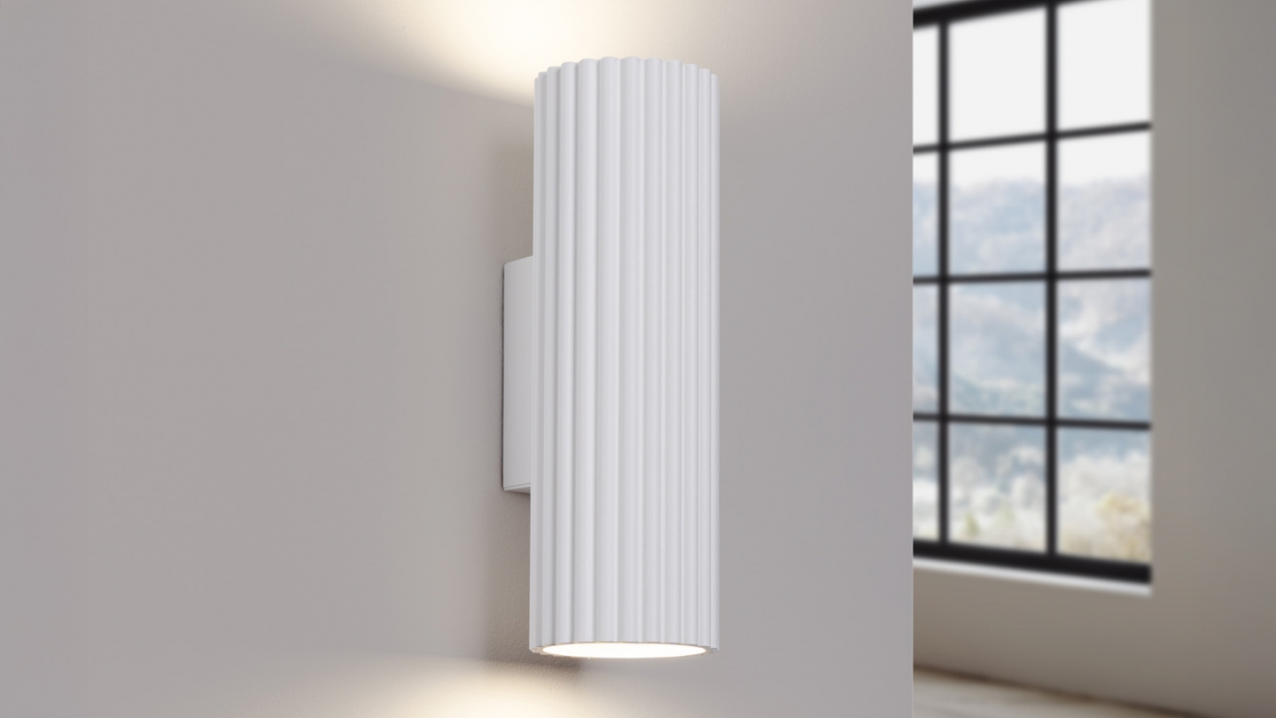 Applique en aluminium cannelé 20 cm blanc - Karbon