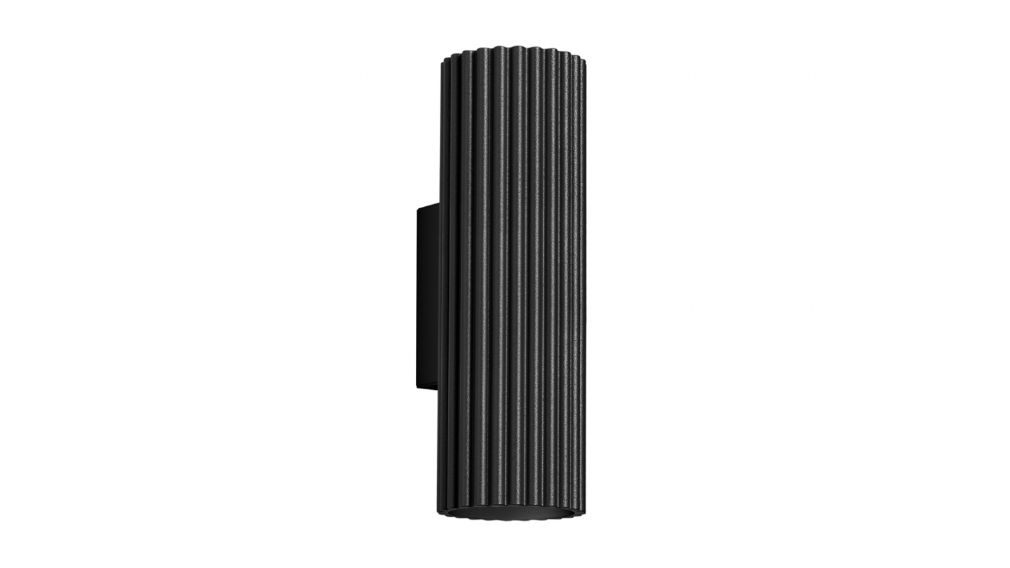 Applique en aluminium cannelé 20 cm noir - Karbon
