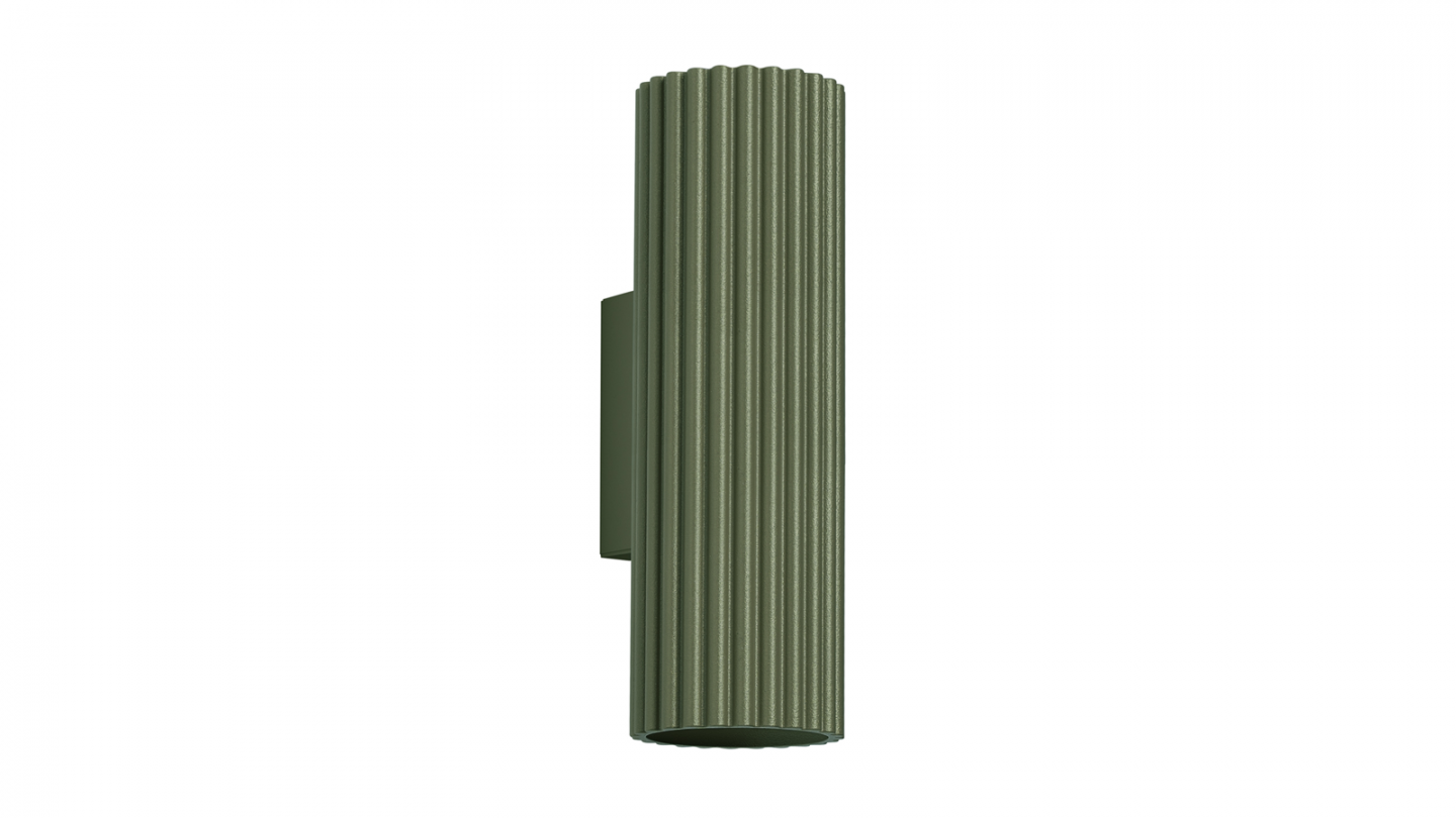 Applique en aluminium cannelé 20 cm vert olive - Karbon