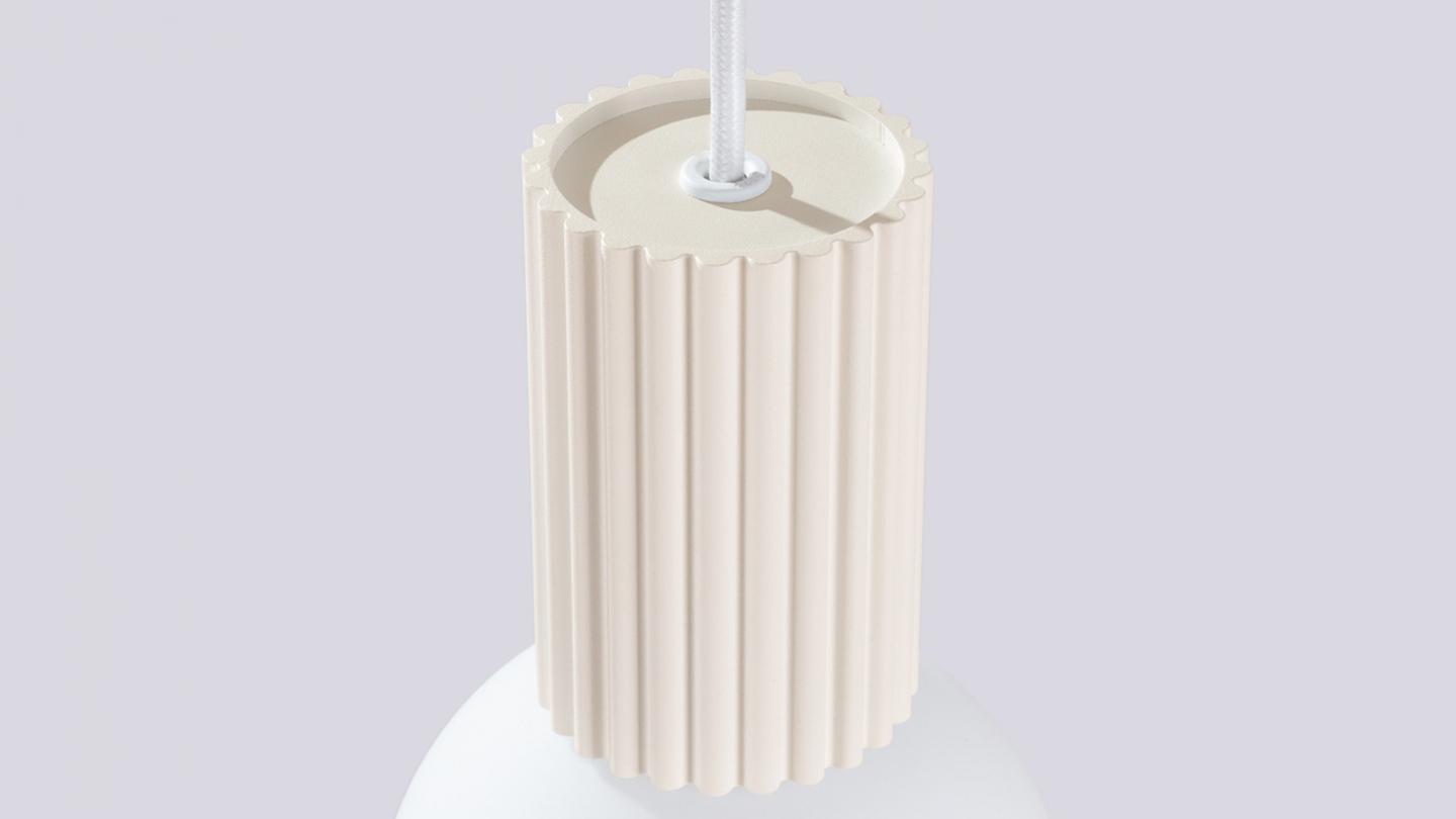 Suspension en aluminium cannelé beige - Halo