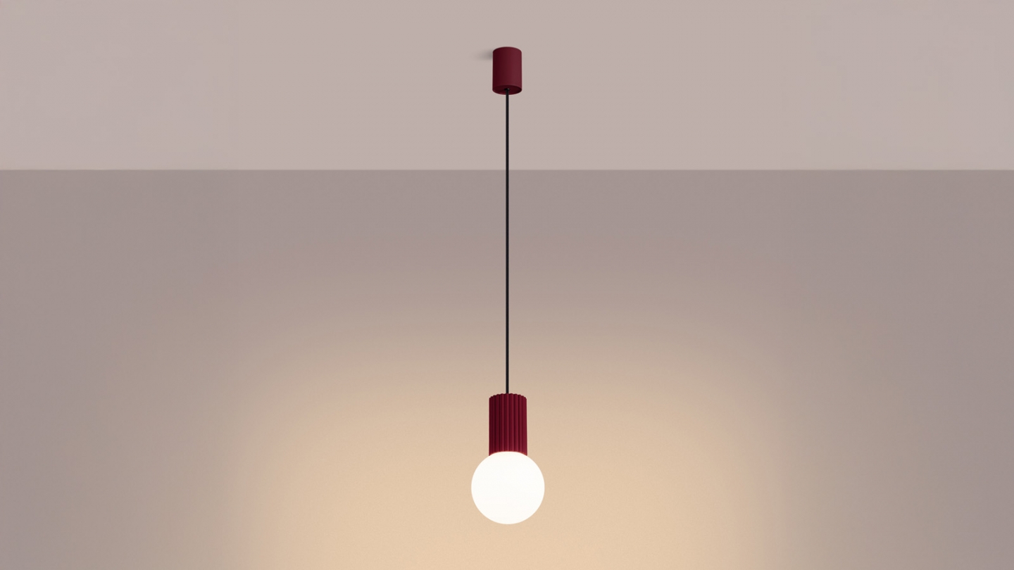 Suspension en aluminium cannelé bordeaux - Halo