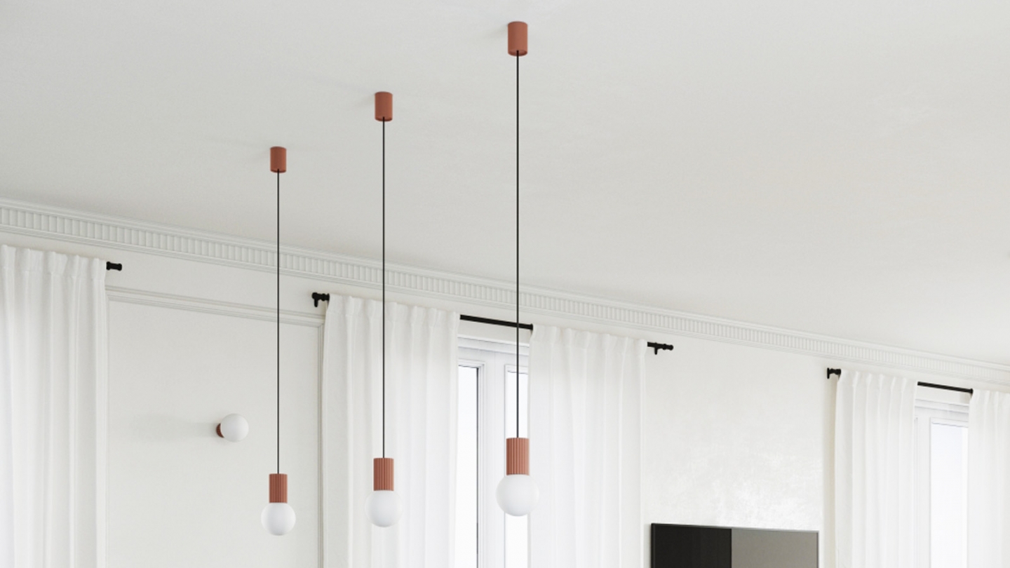 Suspension en aluminium cannelé moka - Halo