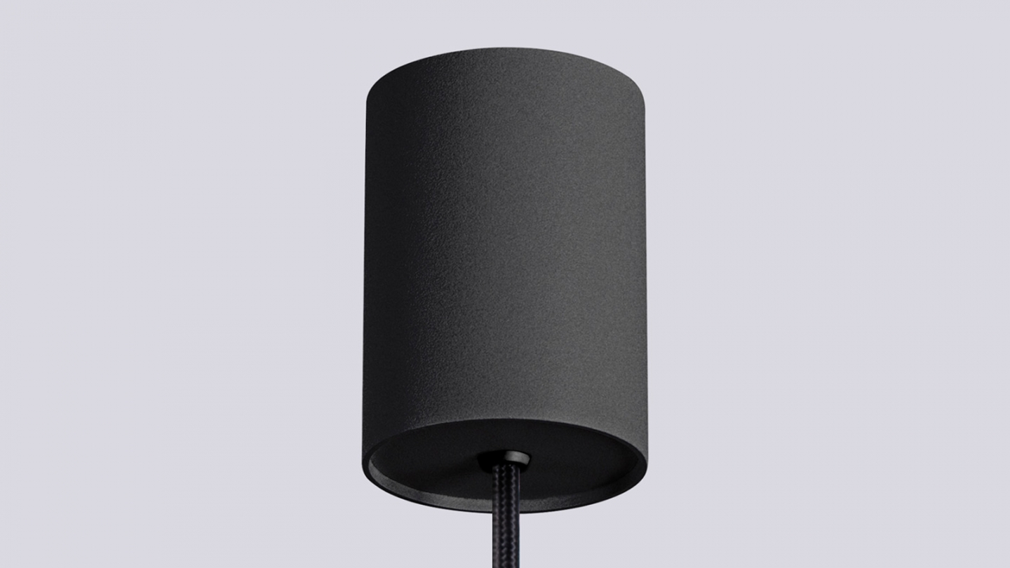 Suspension en aluminium cannelé noir - Halo
