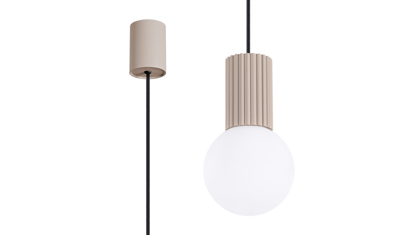 Suspension en aluminium cannelé taupe - Halo