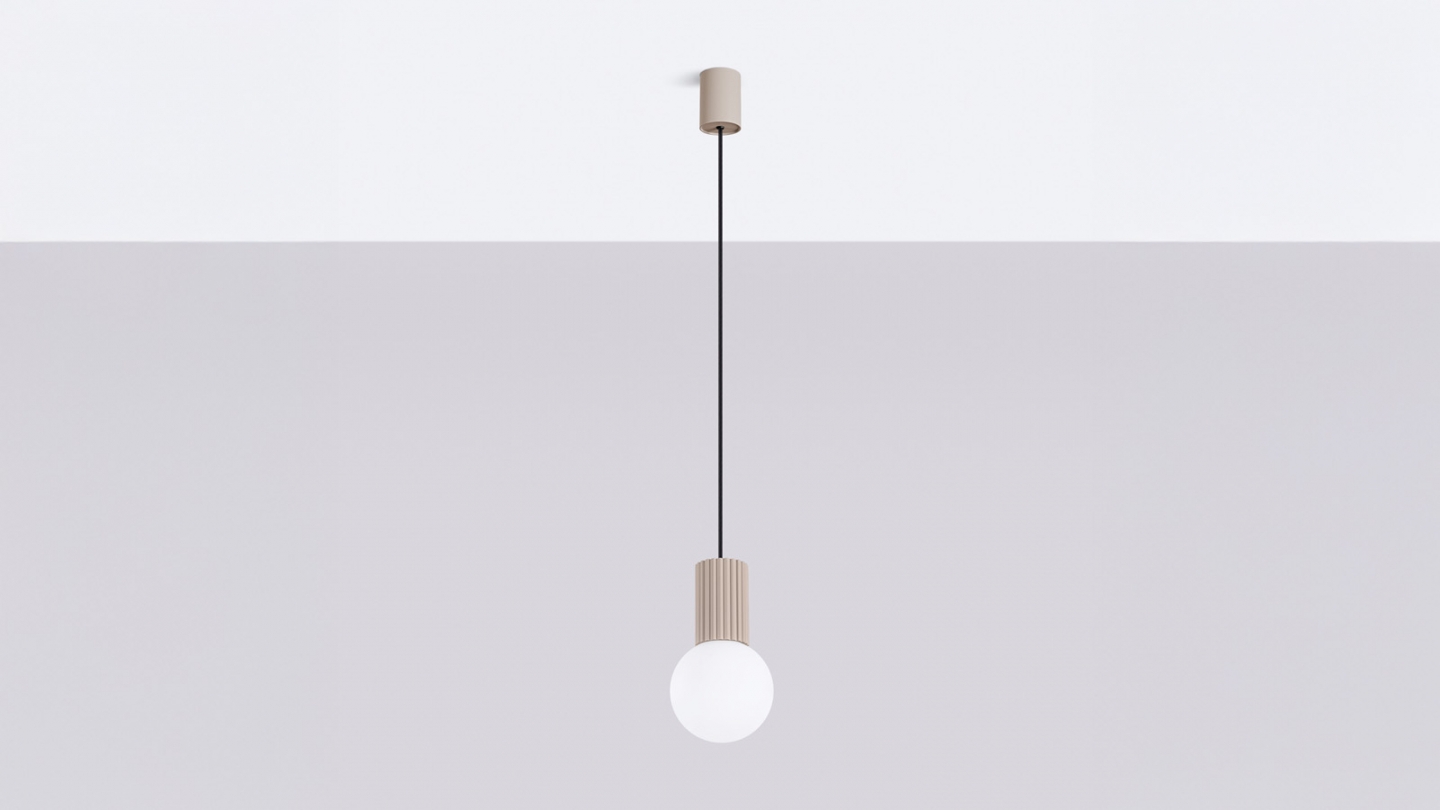 Suspension en aluminium cannelé taupe - Halo