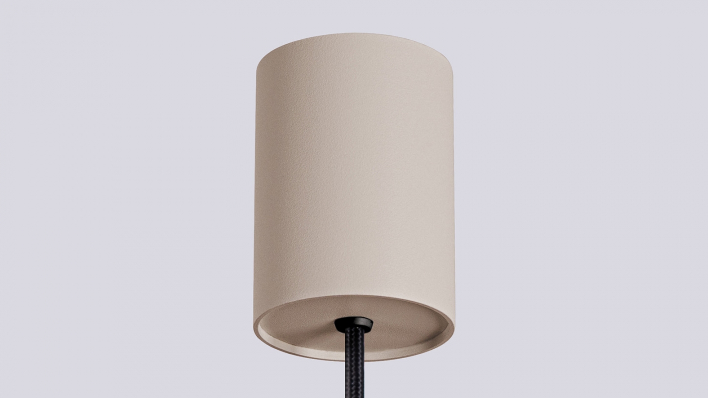 Suspension en aluminium cannelé taupe - Halo
