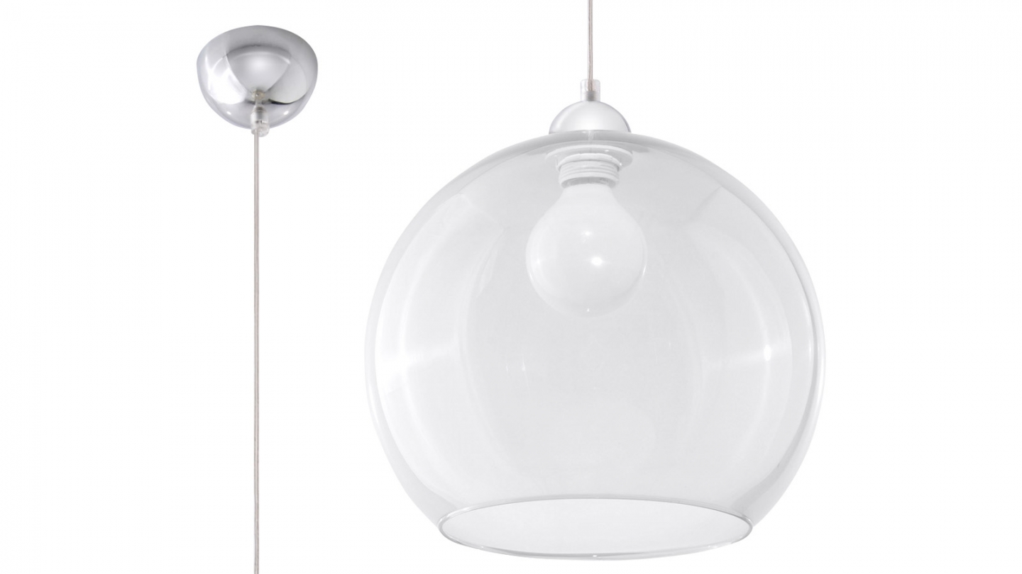 Suspension en verre transparent 30cm - Ball