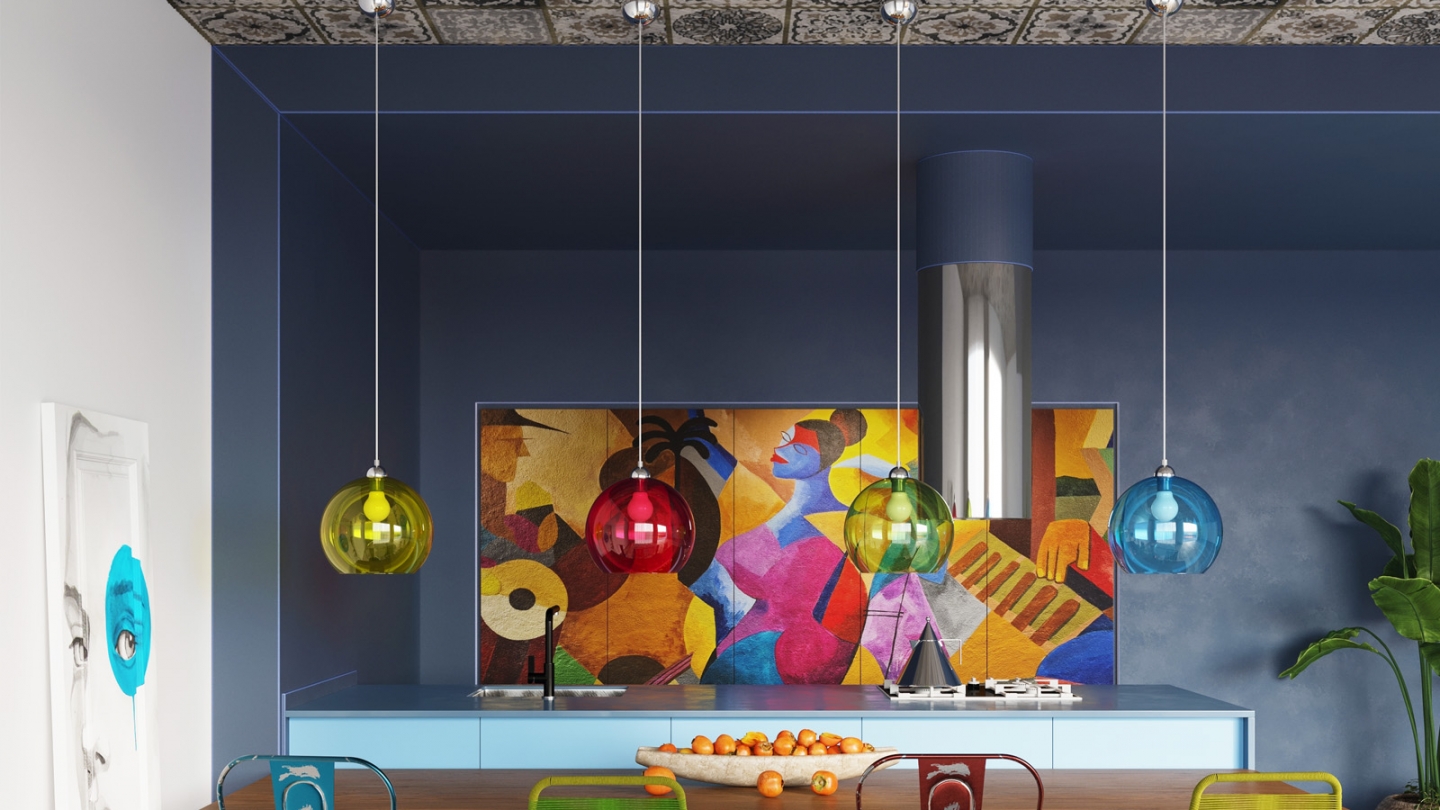 Suspension en verre transparent 30cm - Ball