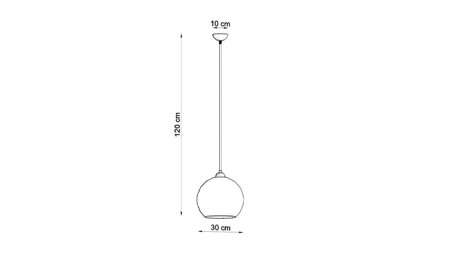 Suspension en verre champagne 30cm - Ball