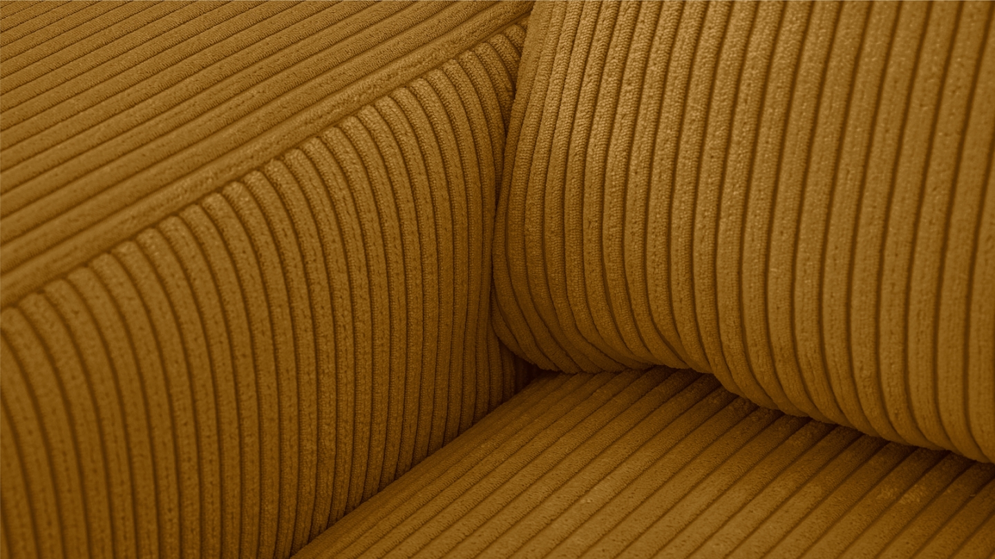 Canapé d'angle droit convertible 3 places en velours côtelé jaune moutarde - Sonny Canapé d'angle droit convertible 3 places en velours côtelé jaune moutarde - Sonny