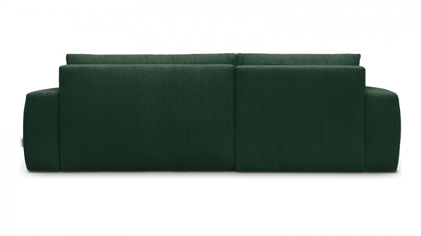Canapé d'angle gauche convertible 3 places en velours côtelé vert - Sonny Canapé d'angle gauche convertible 3 places en velours côtelé vert - Sonny