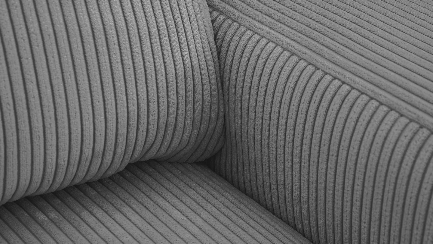 Canapé d'angle gauche convertible 3 places en velours côtelé gris anthracite - Sonny Canapé d'angle gauche convertible 3 places en velours côtelé gris anthracite - Sonny