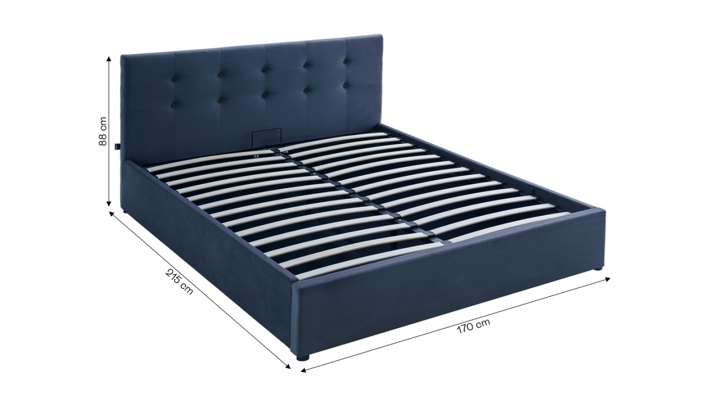Ensemble Lit coffre adulte 160x200cm avec tête de lit en velours gris foncé - Tina + Matelas mémoire de forme - Memo HR Ensemble Lit coffre adulte 160x200cm avec tête de lit en velours gris foncé - Tina + Matelas mémoire de forme - Memo HR