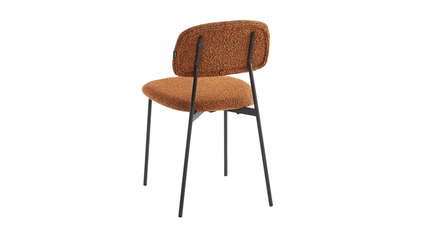 Lot de 4 chaises en tissu bouclé rouille - Lorie