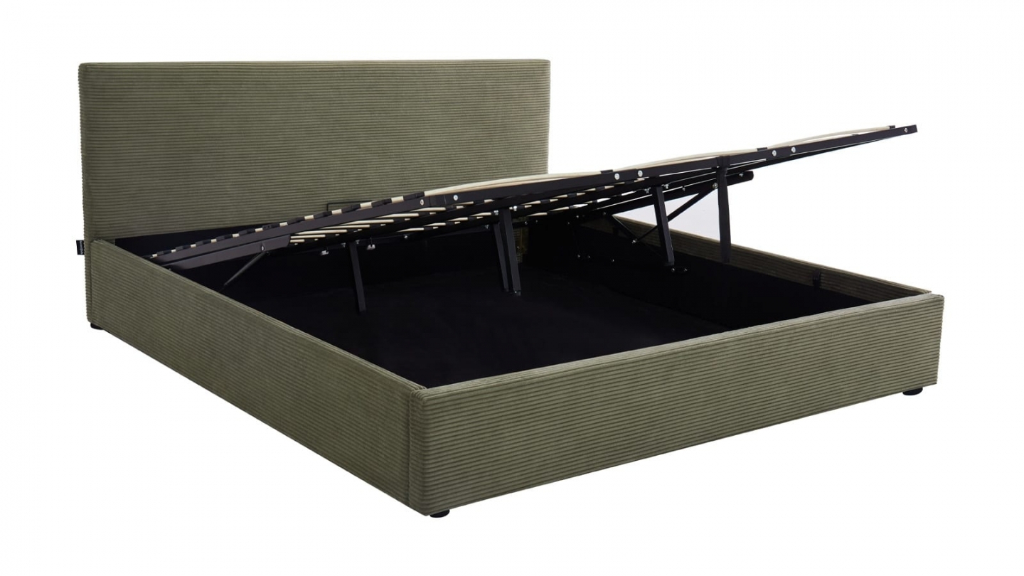 Ensemble Lit coffre adulte 180x200cm avec tête de lit en velours côtelé vert - Tina + Matelas mémoire de forme - Memo HR Ensemble Lit coffre adulte 180x200cm avec tête de lit en velours côtelé vert - Tina + Matelas mémoire de forme - Memo HR