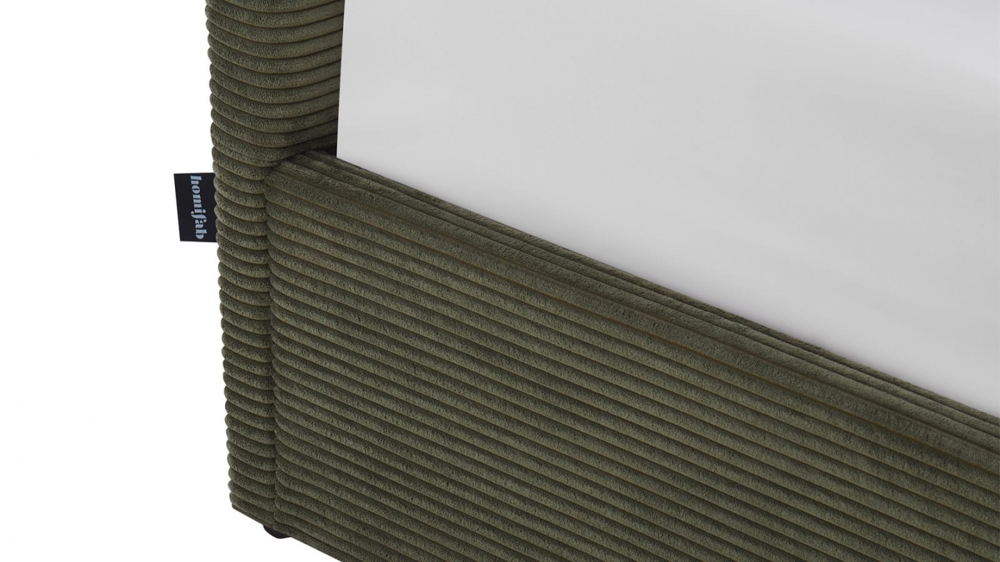 Ensemble Lit coffre adulte 180x200cm avec tête de lit en velours côtelé vert - Tina + Matelas mémoire de forme - Memo HR Ensemble Lit coffre adulte 180x200cm avec tête de lit en velours côtelé vert - Tina + Matelas mémoire de forme - Memo HR