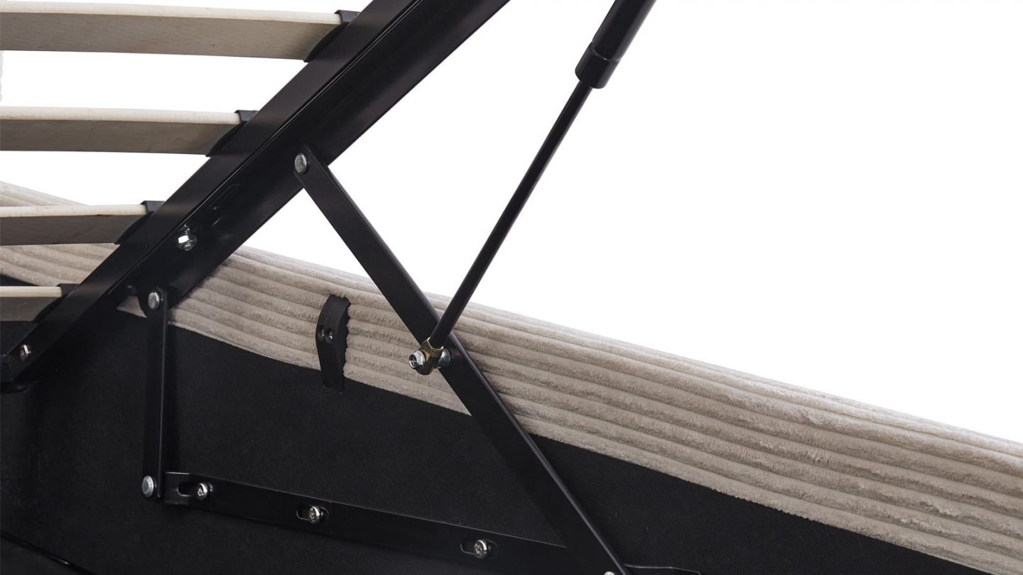 Ensemble Lit coffre adulte 180x200cm avec tête de lit en velours côtelé beige - Tina + Matelas ressorts ensachés - Spring Elite Ensemble Lit coffre adulte 180x200cm avec tête de lit en velours côtelé beige - Tina + Matelas ressorts ensachés - Spring Elite