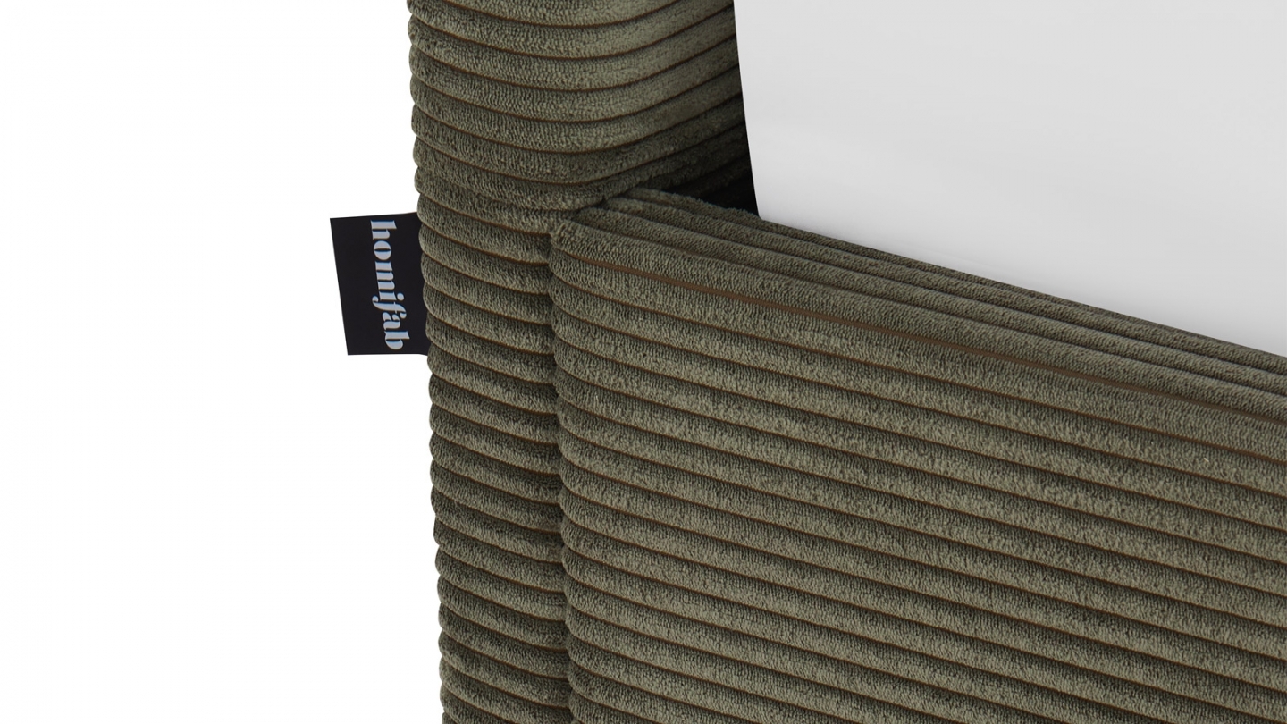 Ensemble Lit coffre adulte 140x190cm avec tête de lit en velours côtelé vert - Tina + Matelas ressorts ensachés - Spring Elite