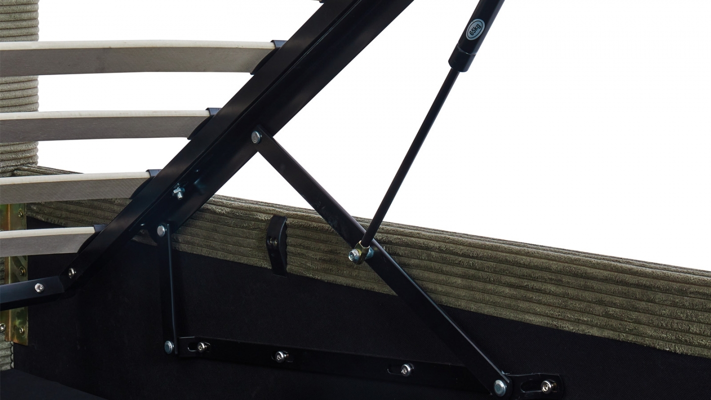 Ensemble Lit coffre adulte 160x200cm avec tête de lit en velours côtelé vert - Tina + Matelas ressorts ensachés - Spring Elite