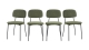 Lot de 4 chaises en tissu bouclé vert - Lorie