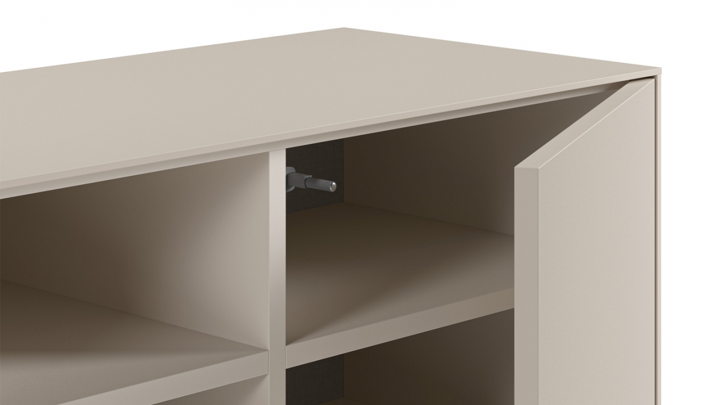 Buffet 3 portes 2 niches beige 180 cm - Zara