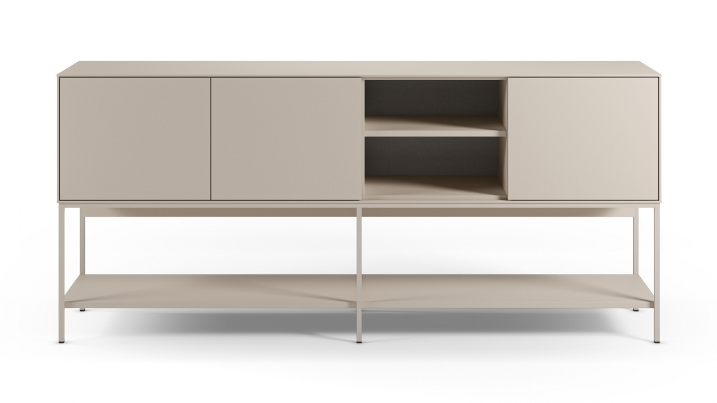 Buffet 3 portes 2 niches beige 180 cm - Zara