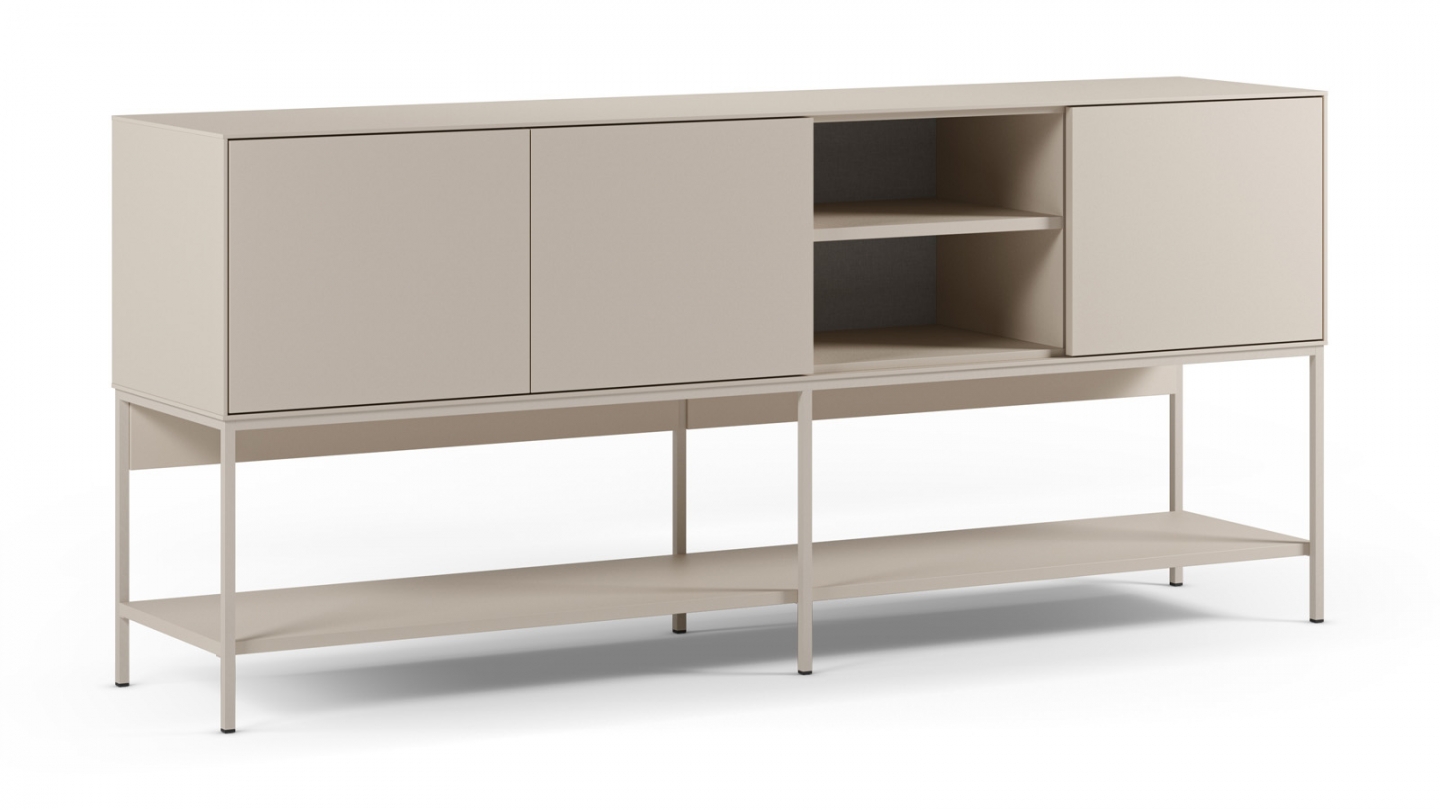 Buffet 3 portes 2 niches beige 180 cm - Zara