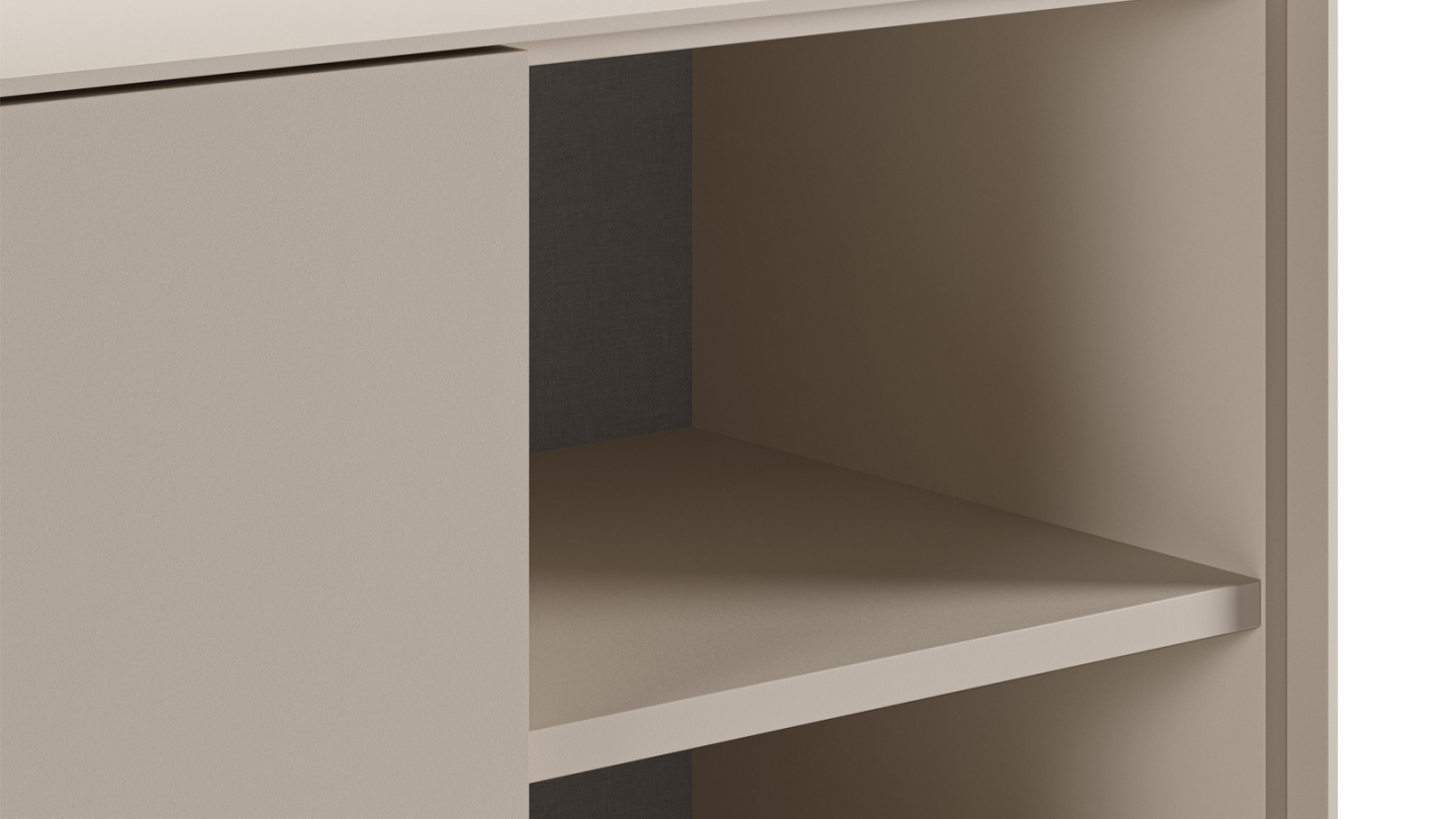 Buffet haut 2 portes 2 niches beige 90 cm - Zara