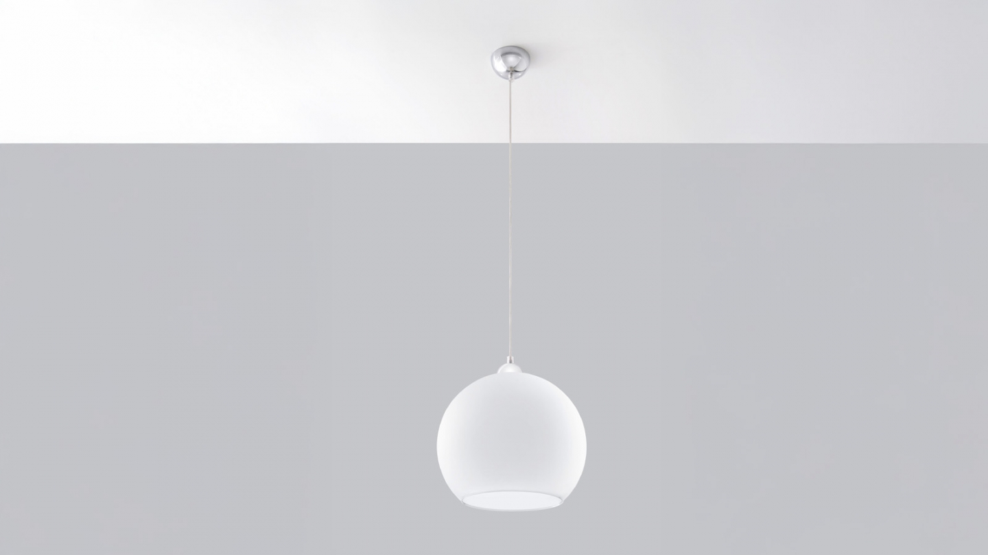 Suspension en verre blanc 30cm - Ball