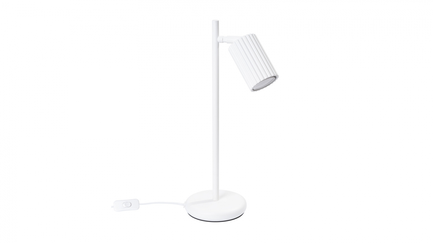 Lampe à poser en aluminium cannelé blanc - Karbon Lampe à poser en aluminium cannelé blanc - Karbon