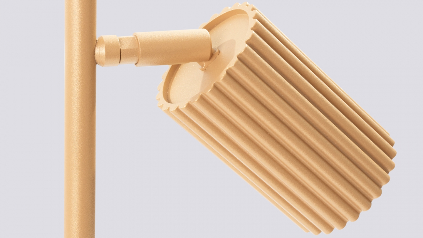 Lampe à poser en aluminium cannelé or - Karbon Lampe à poser en aluminium cannelé or - Karbon