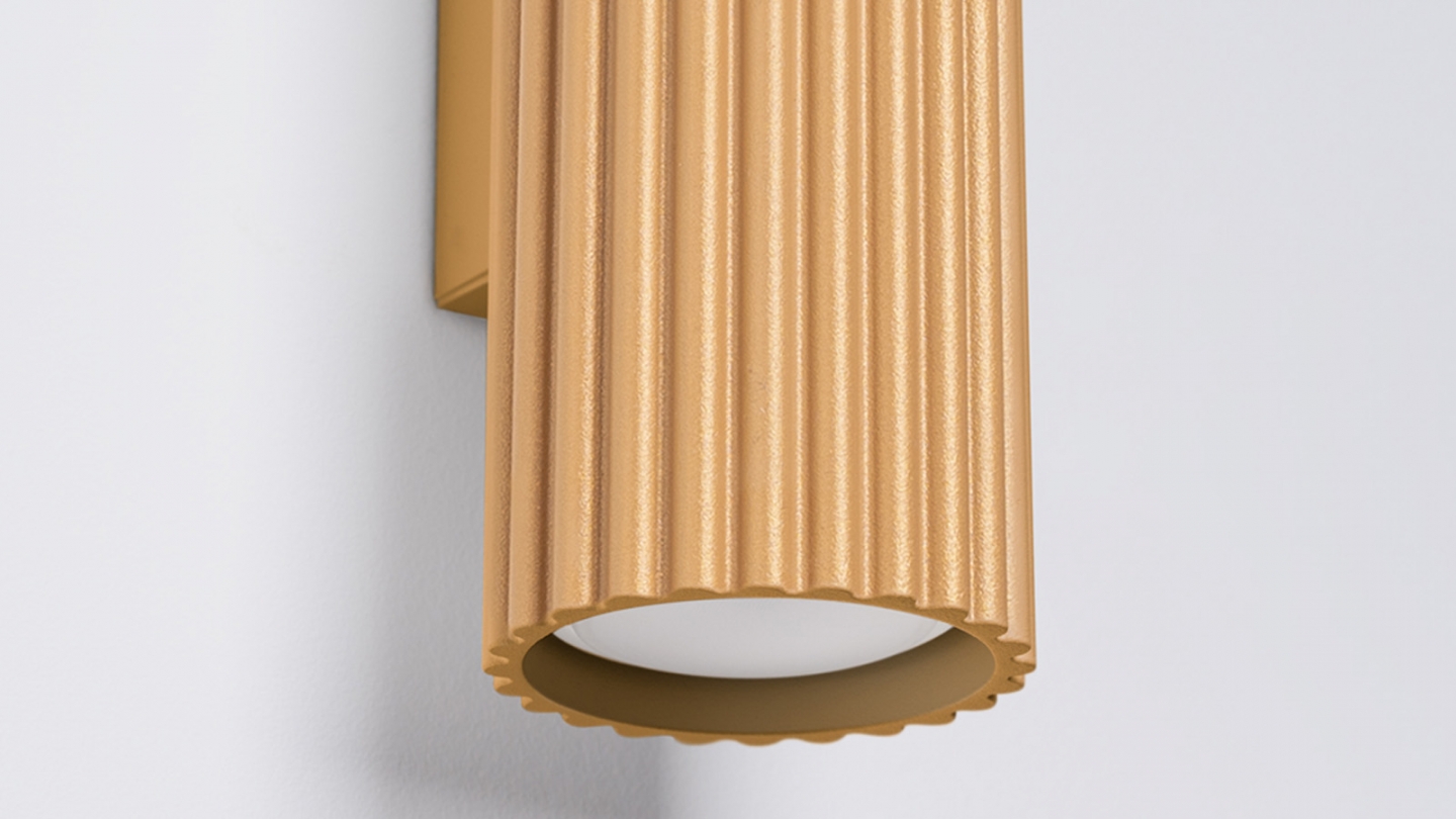 Applique en aluminium cannelé 30 cm or - Karbon