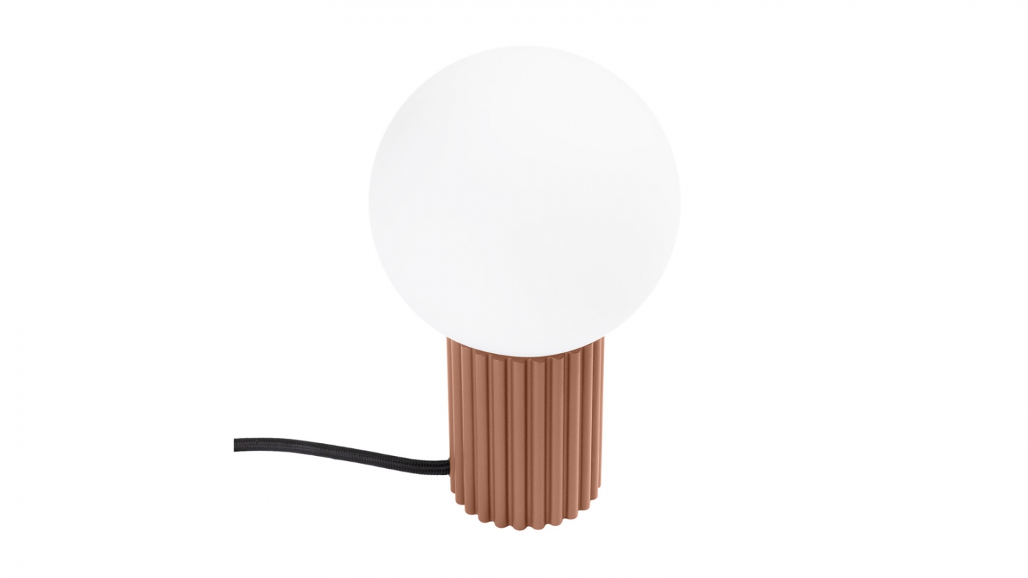 Lampe à poser en aluminium cannelé moka - Halo