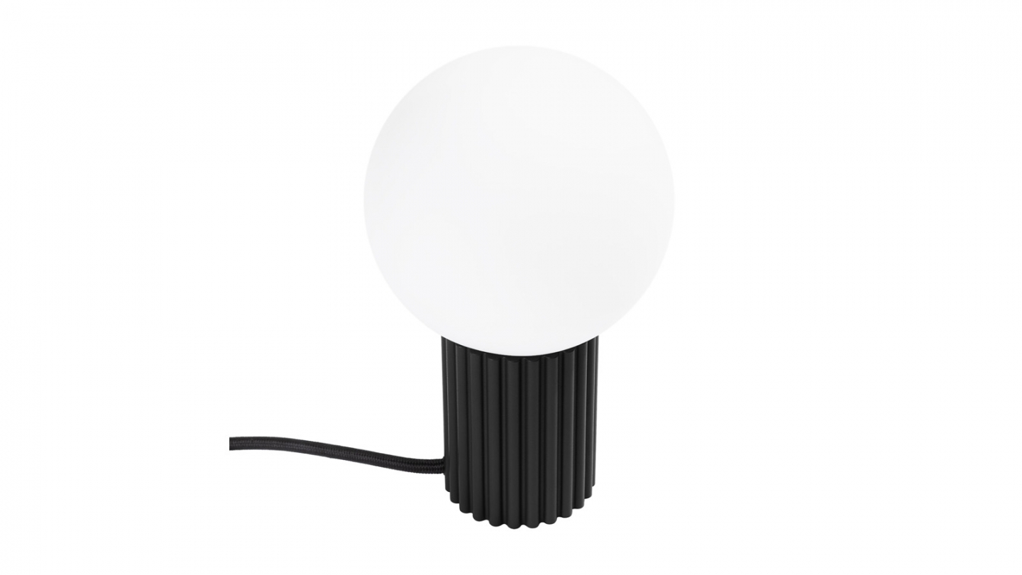 Lampe à poser en aluminium cannelé noir - Halo