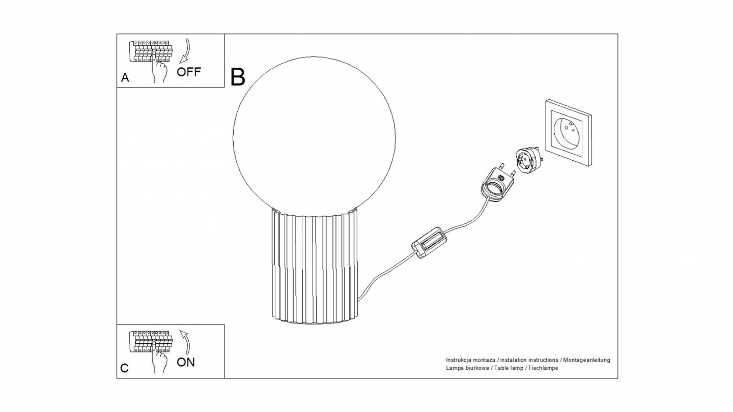 Lampe à poser en aluminium cannelé noir - Halo