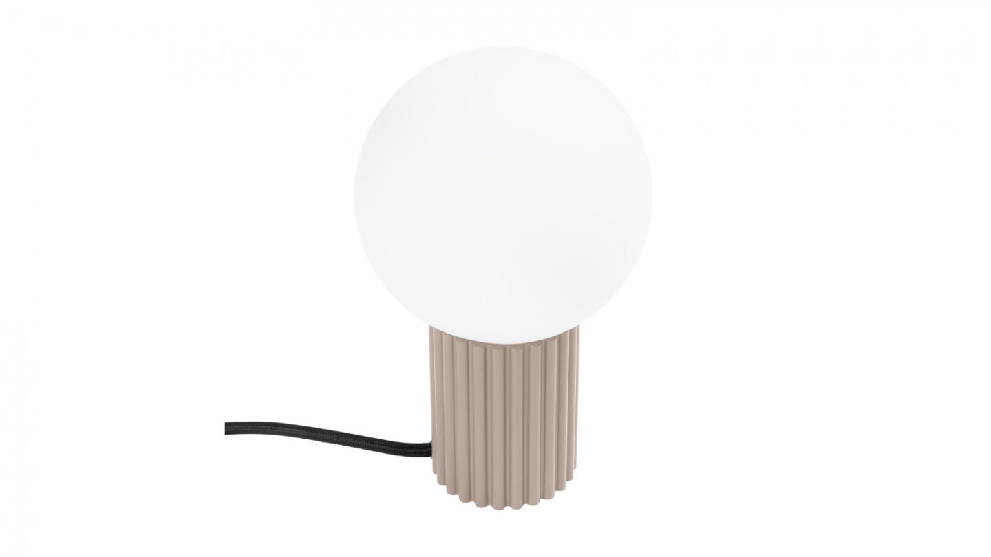 Lampe à poser en aluminium cannelé taupe - Halo Lampe à poser en aluminium cannelé taupe - Halo