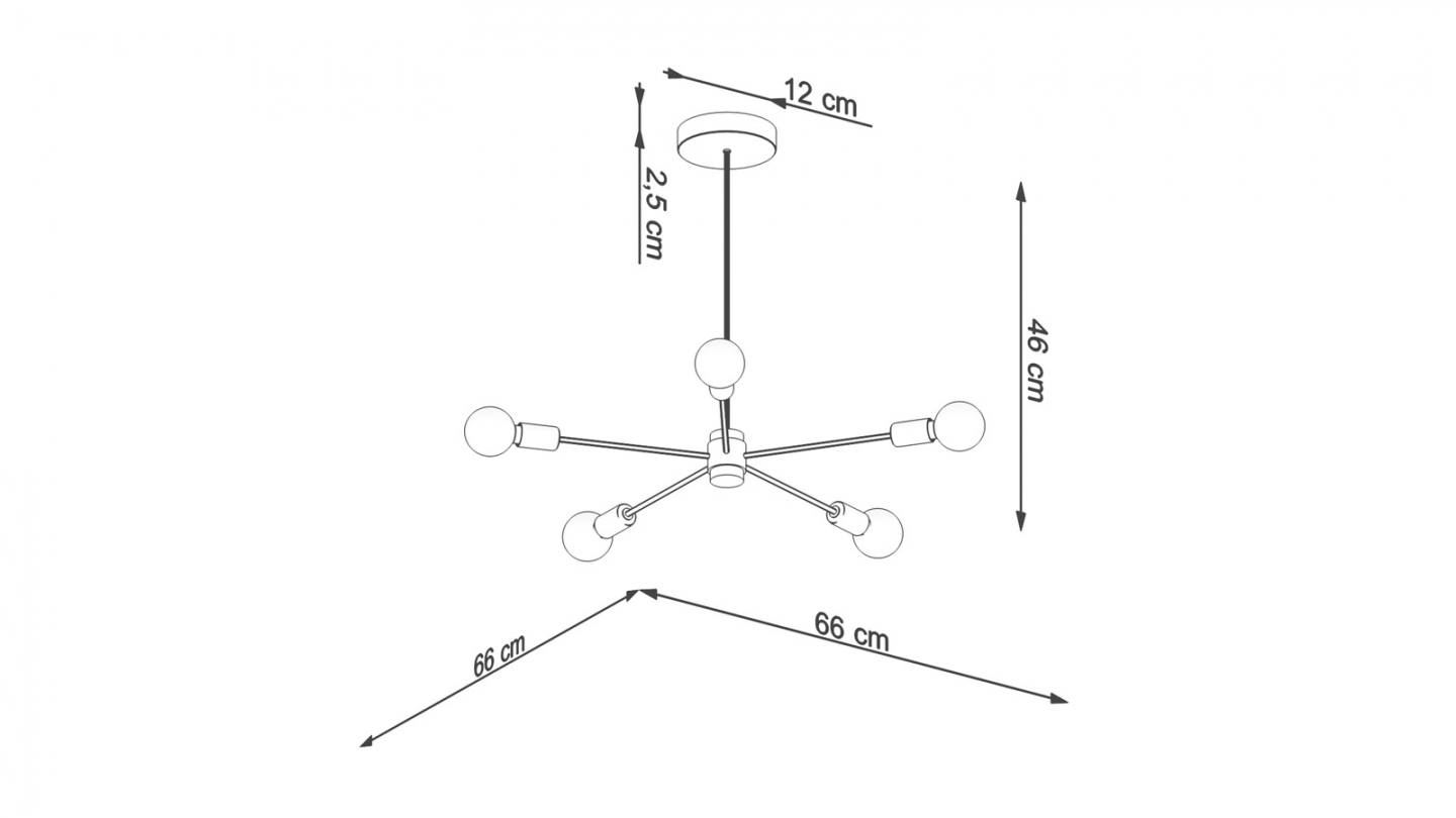 Suspension circulaire en métal noir 5 ampoules - Lango Suspension circulaire en métal noir 5 ampoules - Lango