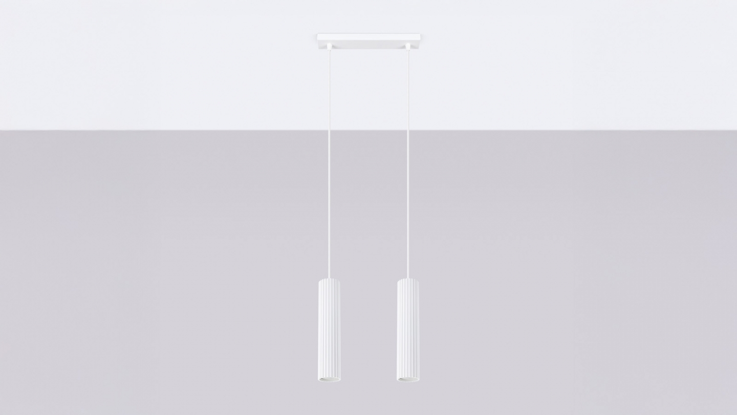 Suspension en aluminium cannelé 2 ampoules - Karbon