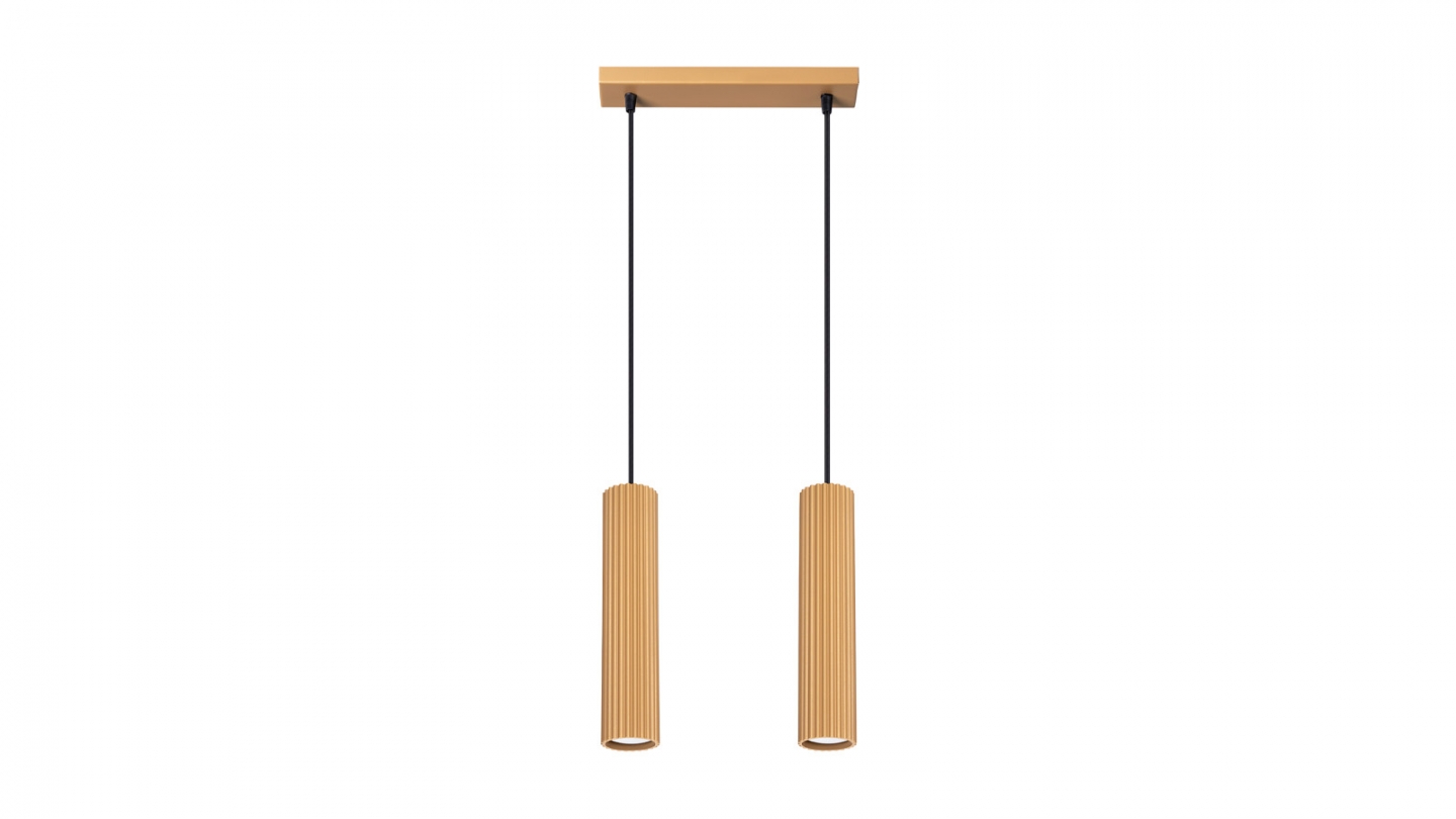Suspension en aluminium cannelé 2 ampoules - Karbon