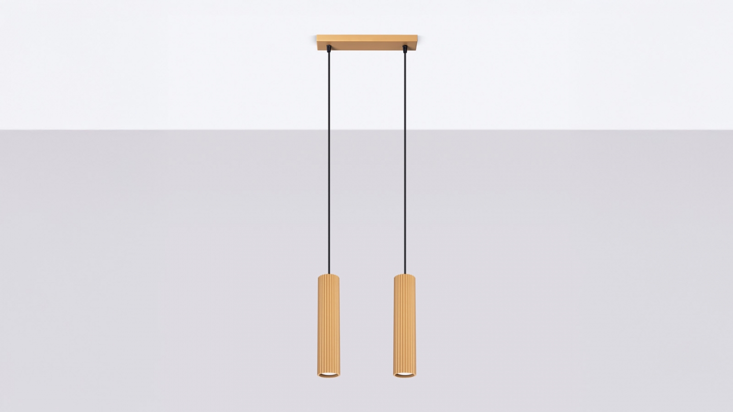 Suspension en aluminium cannelé 2 ampoules - Karbon