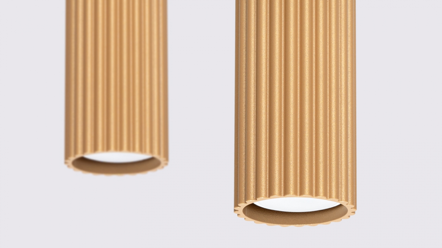 Suspension en aluminium cannelé 2 ampoules - Karbon
