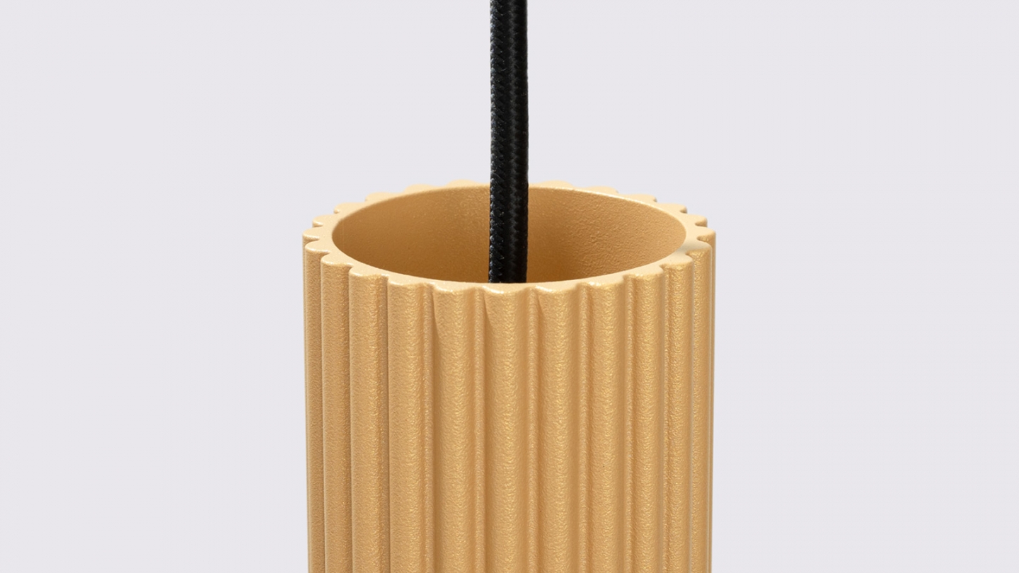 Suspension en aluminium cannelé 2 ampoules - Karbon