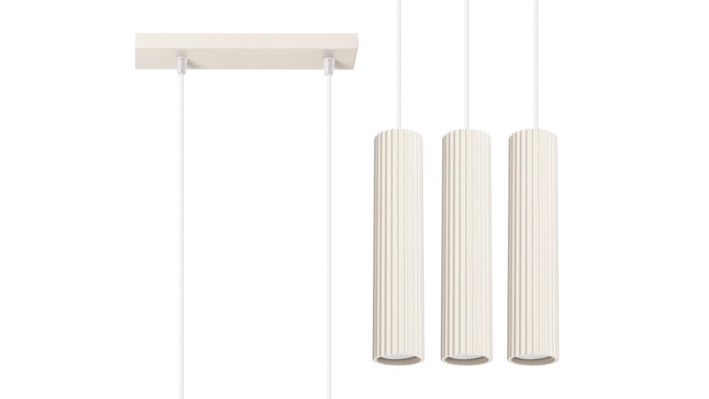 Suspension en aluminium cannelé 3 ampoules - Karbon Suspension en aluminium cannelé 3 ampoules - Karbon