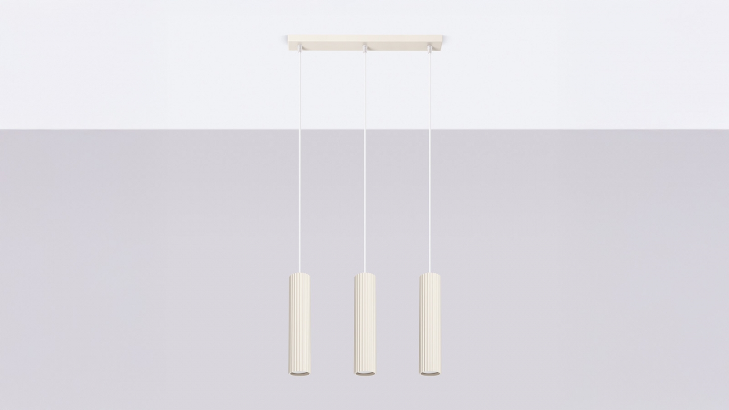 Suspension en aluminium cannelé 3 ampoules - Karbon Suspension en aluminium cannelé 3 ampoules - Karbon